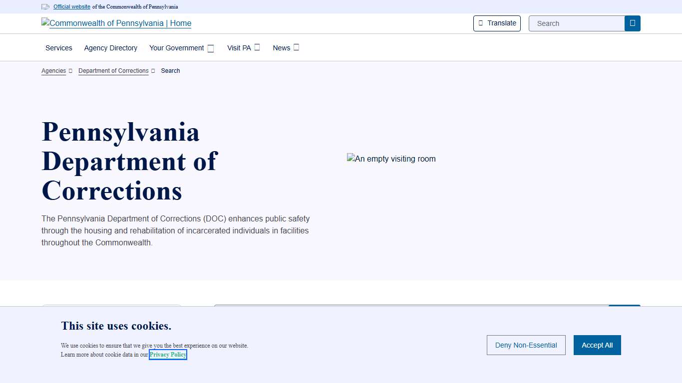 Search | Department of Corrections | Commonwealth of Pennsylvania